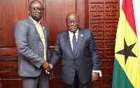 President Akufo-Addo(R) and GFA president, Kurt Okraku(L)