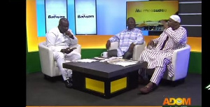 From left Host of Badwam Kwabena Asante,Kennedy Agyapong (M) and Alhaji Bature