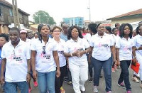 Participant at the breast cancer awareness health walk in Cape Coast