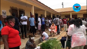 Hundreds of people rushed to the Tema Primary School to register for the new card