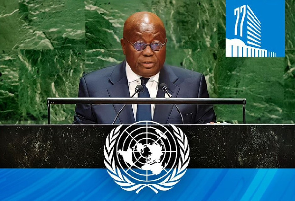 President Nana Akufo-Addo addressing the UN General Assembly