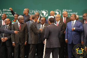 President Akufo-Addo interacting with President Paul Kagame and other  Heads of State