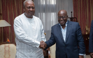 Former Presdient John Mahama (L) and President Nana Addo