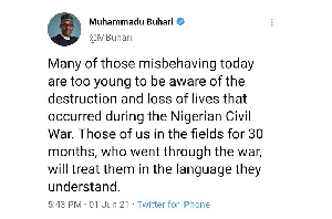 Buhari Delete Twitter Civil War