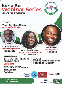 The second edition of the Korle Bu Webinar Series comes off Thursday August 26 at 5pm