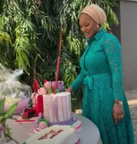 Samira Bawumia cutting her birthday cake