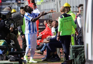 Sulley walks off the pitch after being racially abused