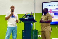 Andre Ayew (left) and Dr. Collins Badu Agyemang (right)