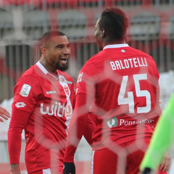 AC Monza forwards Balotelli and KP Boateng