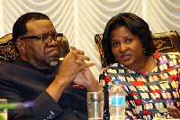 Namibia's President Hage Geingob and wife Monica Geingob