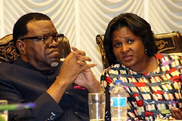 Namibia's President Hage Geingob and wife Monica Geingob