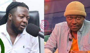 Guru and Arnold were at each other's throat during PeaceFM's entertainment review show