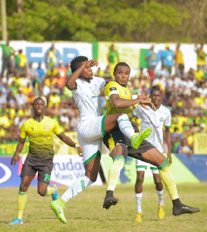 Ghanaian Defender Lamine Moro In Action Against Mtibwa Sugar