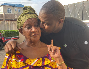 John Dumelo and his late mother