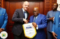 FIFA President Gianni Infantino with President of Ghana, Nana Akufo-Addo