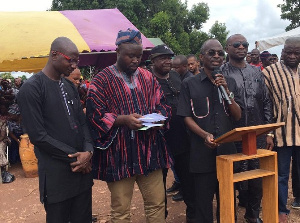 Asiedu Nketia speaking at the funeral of the late Sawla MP