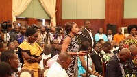 Journalists at a Meet The Press event at the presidency