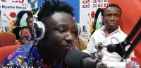 Blak P in the studios of Gye Nyame FM