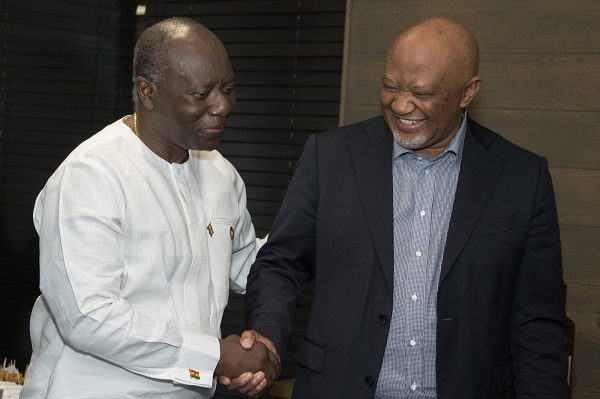 Hon. Ken Ofori Atta  and MTN Group Chairman, Mcebisi Jonas