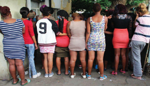 File photo of some alleged prostitutes rounded up by police