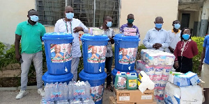 Executives of the Navrongo NDC and hospital staff at the donation ceremony.