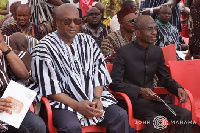 Former president John Dramani Mahama with NDC general secretary, Asiedu Nketia