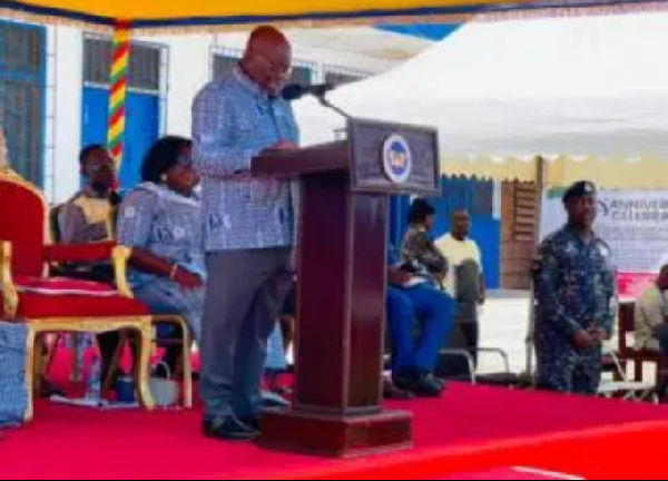 The President gifted the school a new pickup truck, pledged a new bus