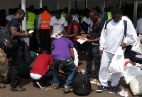 17 Ghanaian deportees were escorted by sixty 67 Police officers to Ghana