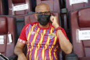 Mustapha Hamid in a Hearts of Oak jersey