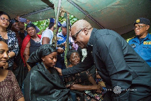 Former President John Mahama consoles wife of late Captain Adam Mahama