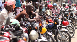 Okada riders plying business in Accra