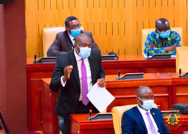 Member of Parliament for Ofoase Ayirebi, Kojo Oppong Nkrumah speaking on the floor of parliament