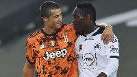 Spezia forward, Emmanuel Gyasi with Ronaldo