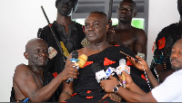 Dormaahene Osagyefo Oseadeeyo Agyemang Badu II, addressing his subjects