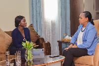 Margaret Barden with the Rwanda High Commissioner