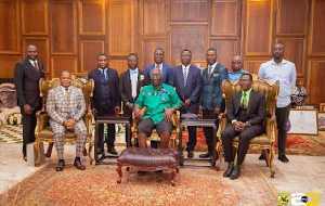 Executive Presbytery of Assemblies of God in a pose with President Kufuor