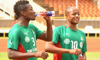 Asamoah Gyan and Andre Ayew