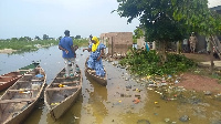 A scene of a flooded area