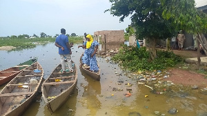 A scene of a flooded area