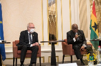 President Akufo-Addo (R) with President of the European Investment Bank, Dr. Werner Hoyer