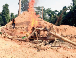 Galamsey Equipment Burnt