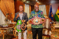 Isaac Dogboe with President of Ghana, Akufo-Addo