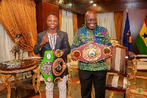 Isaac Dogboe with President of Ghana, Akufo-Addo