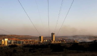 A general view of Mponeng mine is seen near Carletonville