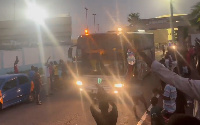 Black Stars bus leaving the stadium