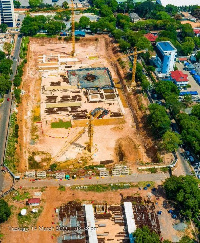 Aerial shot of National Cathedral site