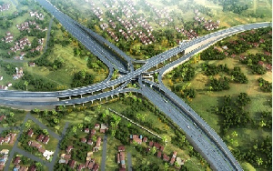 An art work of the Pokuase Interchange