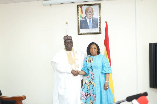 Ghana's Foreign Affairs minister Ayorkor Botchway with Spokesperson of Nigeria High Commission