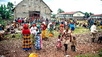 Internally displaced people from Kibumba area near the North Kivu city of Goma