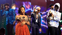 Some award winners on the night (L-R): Kuami Eugene, Adina, KiDi and Yaw Tog